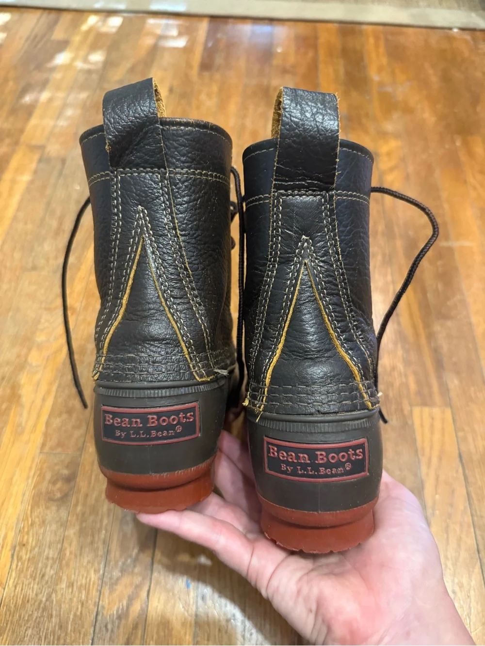 L.L. Bean Women’s Brown Bison Bean Duck Boots, size 7